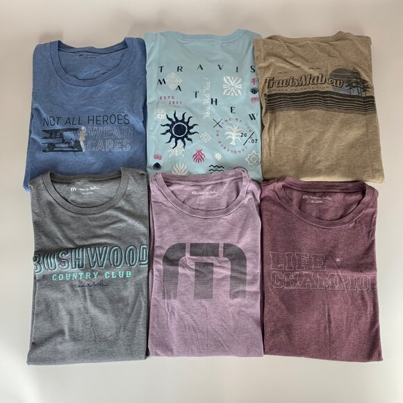 Travis Mathew Other - Lot of 6 Travis Mathew Golf Mulitcolor Short Sleeve Crewneck Shirts Mens XL